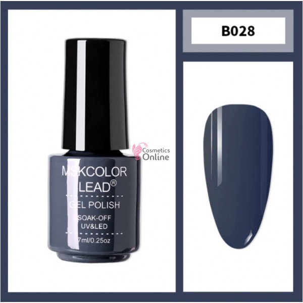 Oja Semipermanenta MSKCOLOR LEAD Soak Off UV/LED Cod 028 Cobalt Grey